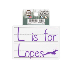 White and Purple L is for Lopes Sticker