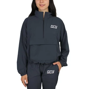 Boxercraft Women's Gray GCU Cropped 1/4 Zip Jacket