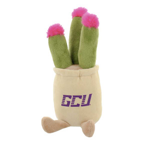 Cactus with Pink Blooms in GCU Planter with Legs Plush