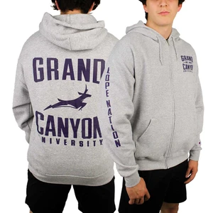 Champion Men's Heathered Gray GCU Lope Nation Full Zip Hoodie