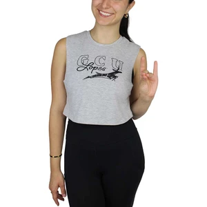 ZooZatz Women's Gray GCU Lopes Running Lope Cropped Tank