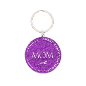 Purple Glitter Grand Canyon University Mom Keychain