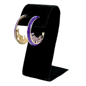 Gold and Purple Lopes Hoop Earrings