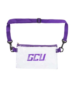 Clear GCU Purple Strap Mini Crossbody Purse