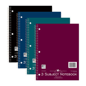 3 Subject Basic Notebook (Random Color Shipped)