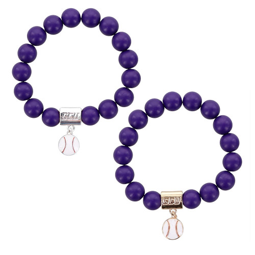 Emerson Street Purple GCU Baseball Beaded Bracelet