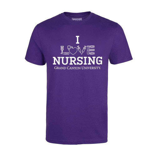 GCU Classics Purple I Love Nursing Grand Canyon University Tee