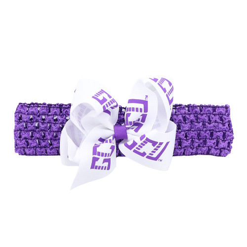 USA Licensed Bows & Accessories Infant Purple GCU Crochet Headband with Bow