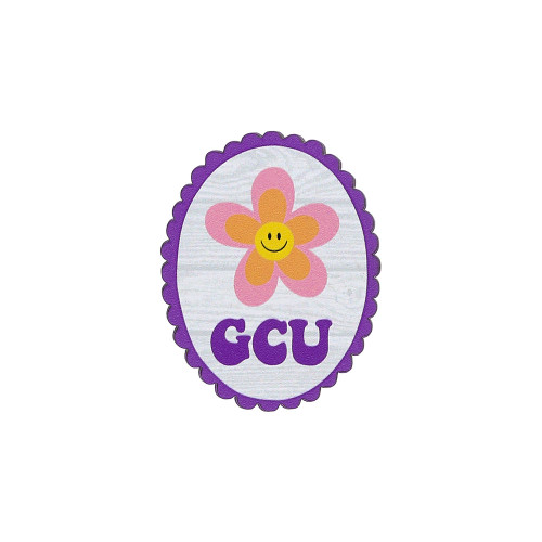 Retro Flower GCU Wood Magnet