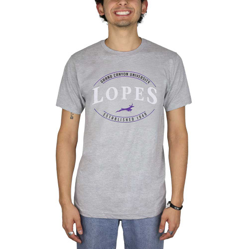 CI Sport Men's Gray Grand Canyon University Lopes Running Lope Established 1949 Tee