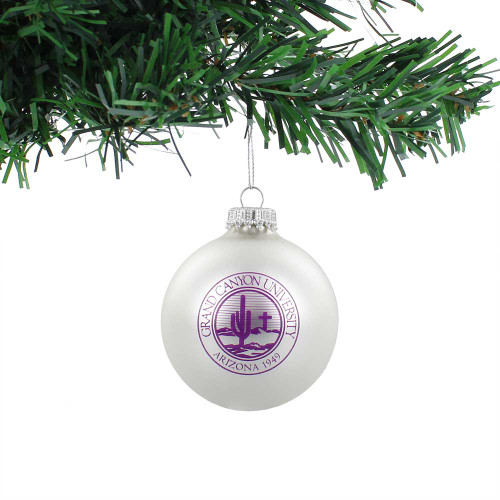 White Pearlescent GCU Seal Ball Ornament