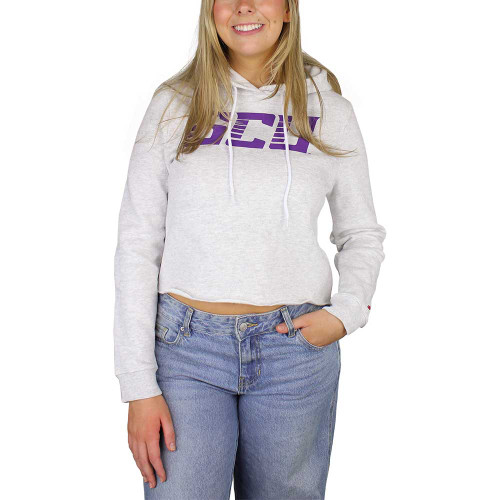 League Women's Heathered Gray GCU Cropped Hoodie League Women's Heathered Gray GCU Cropped Hoodie
