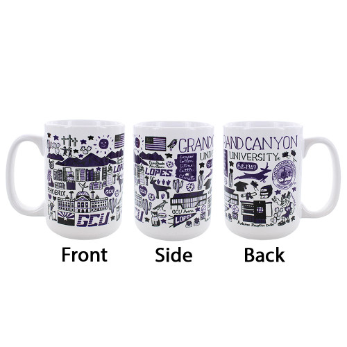 15 oz Julia Gash Grand Canyon University Multi-Logo Mug