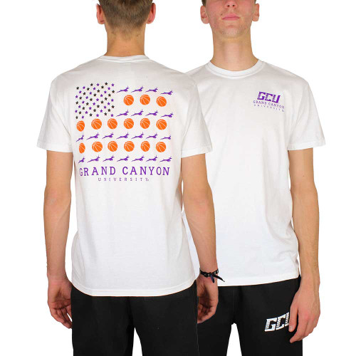 Comfort Colors Men's White GCU American Flag Basketball Tee Comfort Colors Men's White GCU American Flag Basketball Tee