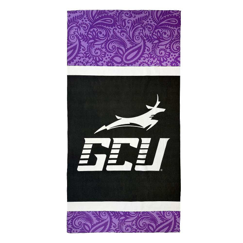 Sewing Concepts Black and Purple Paisley Running Lope GCU Beach Towel