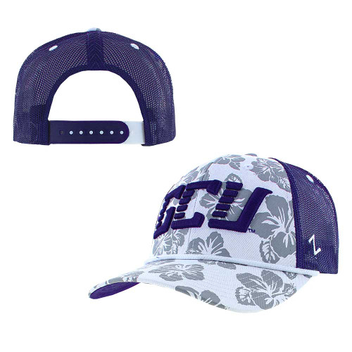 Zephyr White & Gray Hibiscus GCU Mesh Snapback Hat
