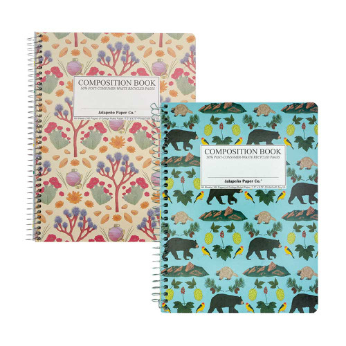 Jalapeño Paper Co. Coil Bound Composition Book College Ruled 80 Sheets