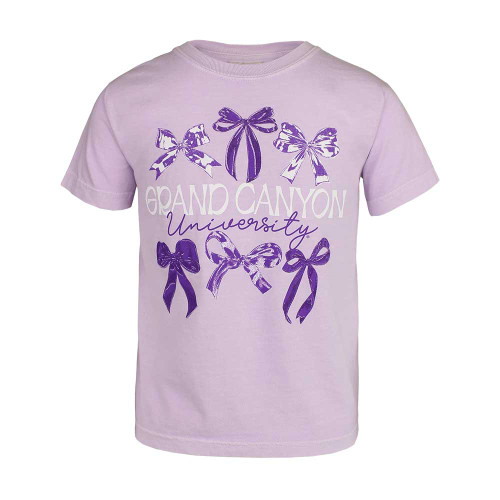 Comfort Colors Youth Girl's Lavender Grand Canyon University Bow Tee
