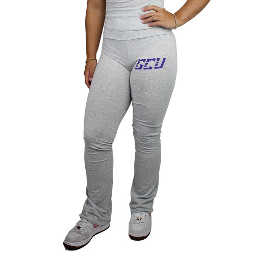 Hype and Vice Heathered Gray GCU Foldover Yoga Pants