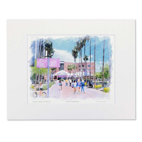 14" x 11" GCU Center Promenade Art Print by Clint Sullivan