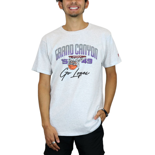 League Men's Heathered Gray Grand Canyon 1949 Basketball Hoop Tee