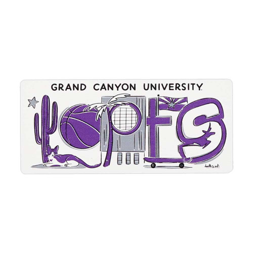 White Grand Canyon University Lopes Doodle Magnet