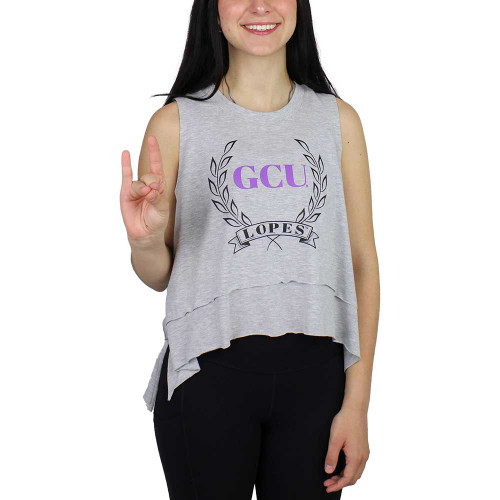 Zoozatz Women's Gray GCU Lopes Laurel Flowy Tank
