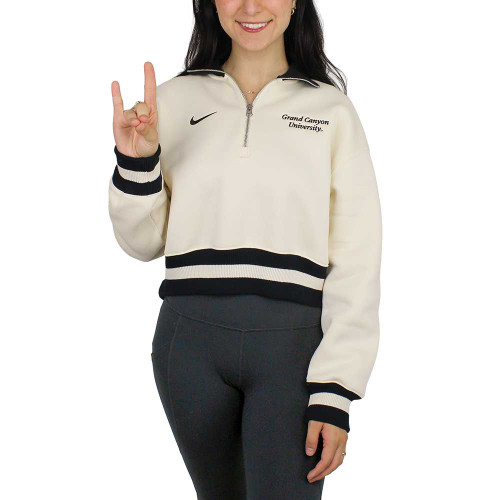 Nike Women's Oatmeal Grand Canyon University Cropped 1/4 Zip