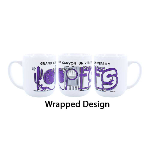 16 oz White Grand Canyon University Lopes Doodle Mug