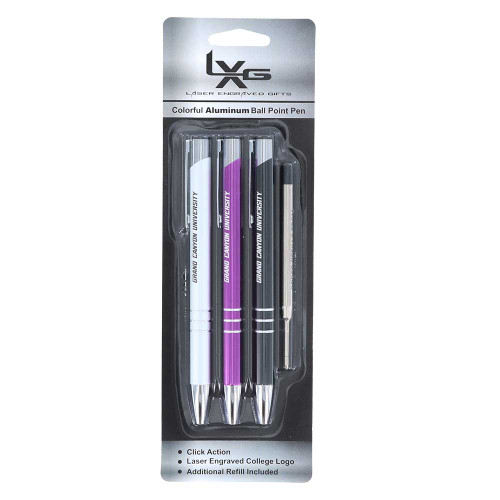 Multi-Colored Grand Canyon University Pen with Refill - 3 Pack