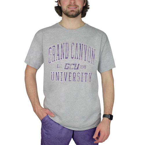 Champion Men's Gray Distressed Grand Canyon University Tee