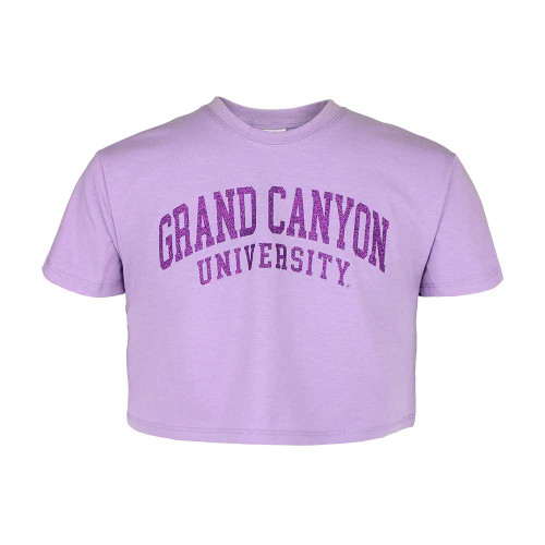 ZooZatz Youth Lavender Glitter Grand Canyon University Cropped Tee
