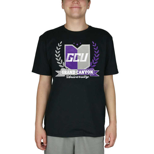 Men's Black GCU Shield Laurels Tee