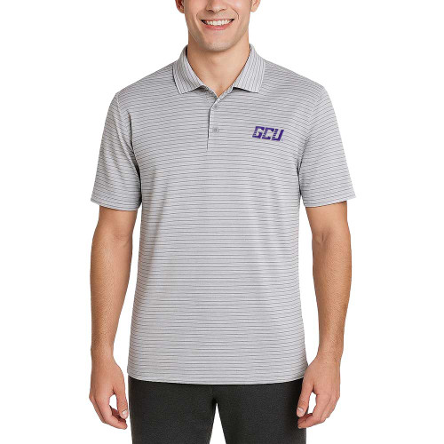 Columbia Men's Gray and Black Striped GCU Polo