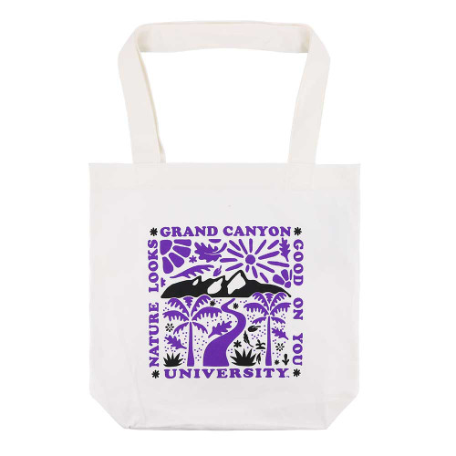 White Grand Canyon University Palm Tree Nature Tote Bag