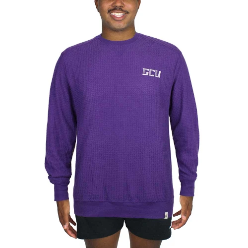 Colosseum Men's Purple GCU Waffle Sweater
