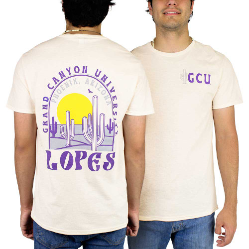 Men's Ivory GCU Lopes Cactus Desert Scene Tee