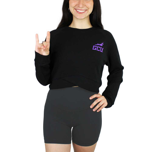 Concepts Sport Women's Black Running Lope GCU Cropped Long Sleeve