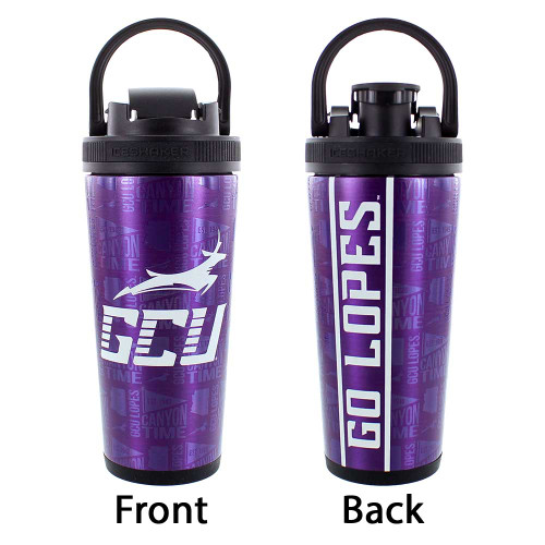Purple GCU Lopes All Over Logo Shaker Bottle
