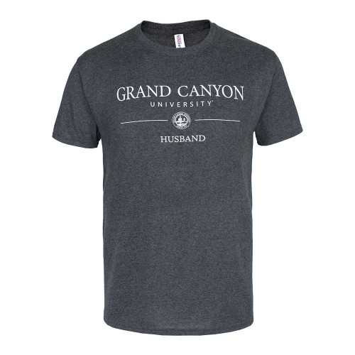 Jerzees Gray Grand Canyon University Seal Husband Tee
