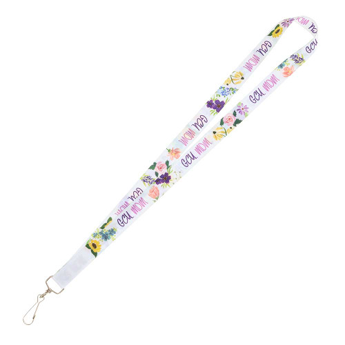 White Floral GCU Mom Lanyard