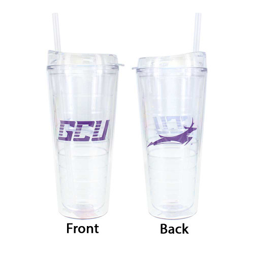 22 oz Clear Double Wall Plastic GCU Running Lope Tumbler