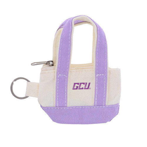 Lavender GCU Mini Canvas Tote Keychain