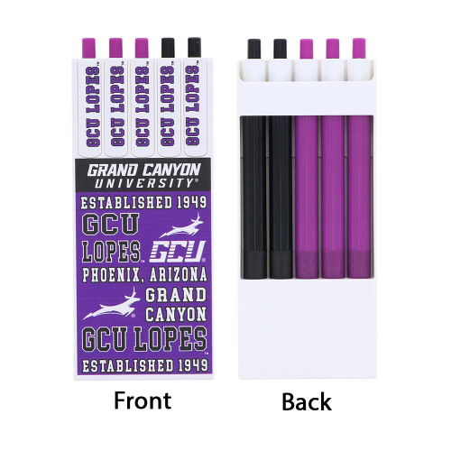 Multi Logo GCU Lopes Pen Set with Case - 5 Pack