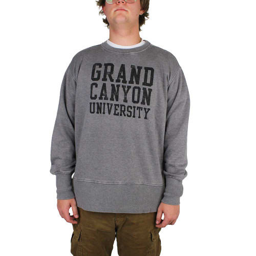 Ouray Men's Gray Distressed Grand Canyon University Crew