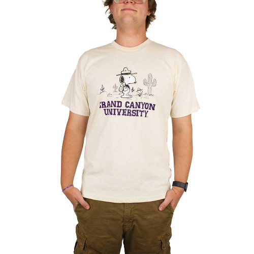 Third Street Men's Ivory Snoopy and Woodstock GCU Desert Tee