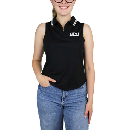 Holloway Women's Black GCU Sleeveless Zip Up Polo