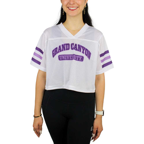 ZooZatz Women's White Grand Canyon University Cropped Football Jersey