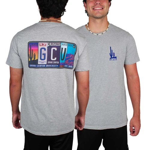 Boxercraft Men's Gray Cactus License Plate Tee