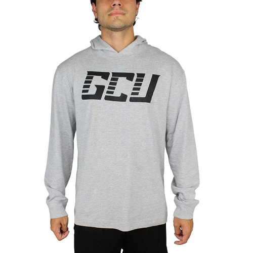Champion Men's Heathered Gray GCU Hooded Long Sleeve Tee